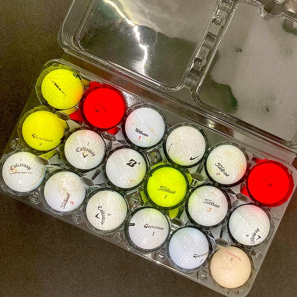 Assortment of 18 used name brand golf balls - Picture 1 of 2